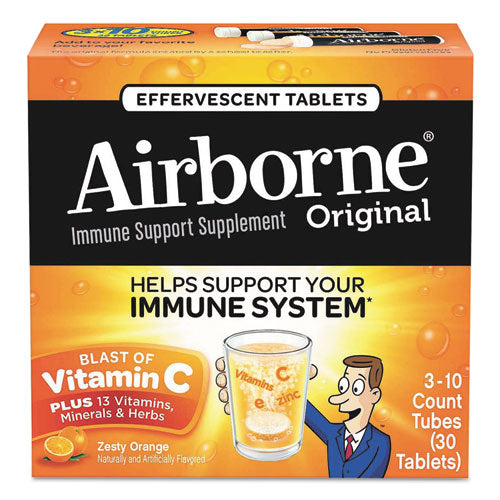 Immune Support Effervescent Tablet, Zesty Orange, 30 Count