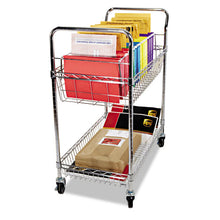 Load image into Gallery viewer, Carry-all Cart-mail Cart, Two-shelf, 34.88w X 18d X 39.5h, Silver
