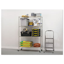 Load image into Gallery viewer, Nsf Certified 4-shelf Wire Shelving Kit With Casters, 48w X 18d X 72h, Silver
