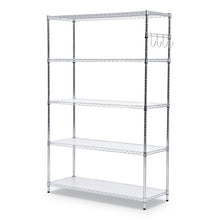 Load image into Gallery viewer, 5-shelf Wire Shelving Kit With Casters And Shelf Liners, 48w X 18d X 72h, Silver

