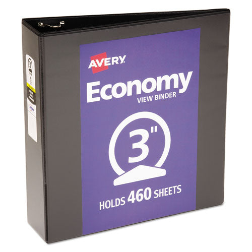 Economy View Binder With Round Rings , 3 Rings, 3