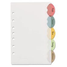 Load image into Gallery viewer, Insertable Style Edge Tab Plastic Dividers, 7-hole Punched, 5-tab, 8.5 X 5.5, Translucent, 1 Set
