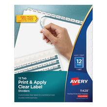 Load image into Gallery viewer, Print And Apply Index Maker Clear Label Dividers, 12 White Tabs, Letter
