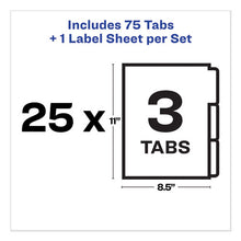 Load image into Gallery viewer, Print And Apply Index Maker Clear Label Unpunched Dividers, 3-tab, Ltr, 25 Sets
