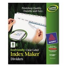 Load image into Gallery viewer, Index Maker Ecofriendly Print And Apply Clear Label Dividers With White Tabs, 8-tab, 11 X 8.5, White, 5 Sets
