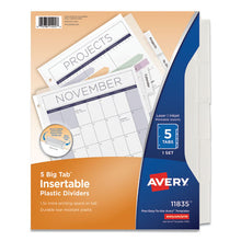 Load image into Gallery viewer, Insertable Big Tab Plastic Dividers, 5-tab, 11 X 8.5, Clear, 1 Set
