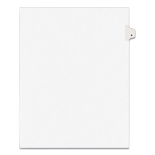 Preprinted Legal Exhibit Side Tab Index Dividers, Avery Style, 10-tab, 4, 11 X 8.5, White, 25-pack