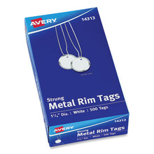 Load image into Gallery viewer, Heavyweight Stock Metal Rim Tags, 1 1-4 Dia, White, 500-box
