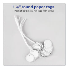 Load image into Gallery viewer, Heavyweight Stock Metal Rim Tags, 1 1-4 Dia, White, 500-box
