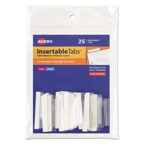 Insertable Index Tabs With Printable Inserts, 1-5-cut Tabs, Clear, 1.5