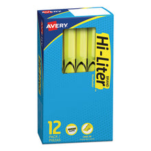 Load image into Gallery viewer, Hi-liter Pen-style Highlighters, Chisel Tip, Fluorescent Yellow, Dozen
