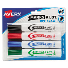 Load image into Gallery viewer, Marks A Lot Desk-style Dry Erase Marker, Broad Chisel Tip, Assorted Colors, 4-set (24409)
