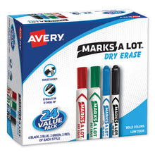 Load image into Gallery viewer, Marks A Lot Desk-pen-style Dry Erase Marker Value Pack, Assorted Broad Bullet-chisel Tips, Assorted Colors, 24-pack (29870)
