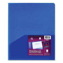Load image into Gallery viewer, Plastic Two-pocket Folder, 20-sheet Capacity, Translucent Blue
