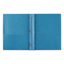 Load image into Gallery viewer, Two-pocket Folder, Prong Fastener, Letter, 1-2&quot; Capacity, Light Blue, 25-box
