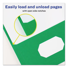 Load image into Gallery viewer, Two-pocket Folder, Prong Fastener, Letter, 1-2&quot; Capacity, Green, 25-box
