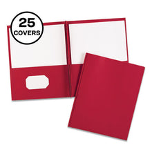 Load image into Gallery viewer, Two-pocket Folder, Prong Fastener, Letter, 1-2&quot; Capacity, Red, 25-box
