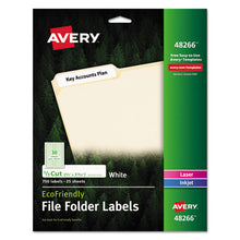 Load image into Gallery viewer, Ecofriendly Permanent File Folder Labels, 0.66 X 3.44, White, 30-sheet, 25 Sheets-pack
