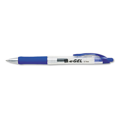 Egel Gel Pen, Retractable, Medium 0.7 Mm, Blue Ink, Blue Barrel