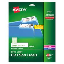 Load image into Gallery viewer, Extra-large Trueblock File Folder Labels With Sure Feed Technology, 0.94 X 3.44, White, 18-sheet, 25 Sheets-pack
