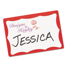 Load image into Gallery viewer, Printable Adhesive Name Badges, 3.38 X 2.33, Red Border, 100-pack
