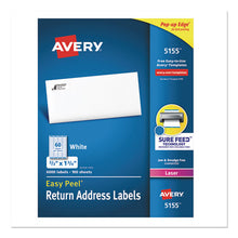 Load image into Gallery viewer, Easy Peel White Address Labels W- Sure Feed Technology, Laser Printers, 0.66 X 1.75, White, 60-sheet, 100 Sheets-pack
