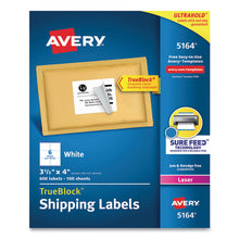 Load image into Gallery viewer, Shipping Labels W- Trueblock Technology, Laser Printers, 3.33 X 4, White, 6-sheet, 100 Sheets-box

