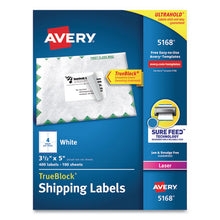 Load image into Gallery viewer, Shipping Labels W- Trueblock Technology, Laser Printers, 3.5 X 5, White, 4-sheet, 100 Sheets-box
