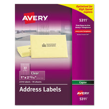 Load image into Gallery viewer, Copier Mailing Labels, Copiers, 1 X 2.81, Clear, 33-sheet, 70 Sheets-pack
