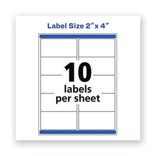 Load image into Gallery viewer, Waterproof Shipping Labels With Trueblock And Sure Feed, Laser Printers, 2 X 4, White, 10-sheet, 50 Sheets-pack

