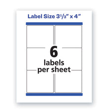 Load image into Gallery viewer, Waterproof Shipping Labels With Trueblock And Sure Feed, Laser Printers, 3.33 X 4, White, 6-sheet, 50 Sheets-pack
