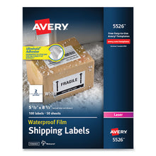 Load image into Gallery viewer, Waterproof Shipping Labels With Trueblock Technology, Laser Printers, 5.5 X 8.5, White, 2-sheet, 50 Sheets-pack

