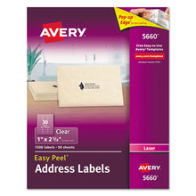 Load image into Gallery viewer, Matte Clear Easy Peel Mailing Labels W- Sure Feed Technology, Laser Printers, 1 X 2.63, Clear, 30-sheet, 50 Sheets-box
