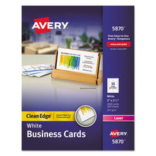 Load image into Gallery viewer, Clean Edge Business Card Value Pack, Laser, 2 X 3 1-2, White, 2000-box
