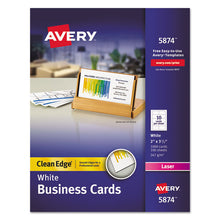Load image into Gallery viewer, Clean Edge Business Cards, Laser, 2 X 3 1-2, White, 1000-box
