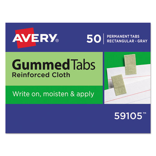Gummed Reinforced Index Tabs, 1-12-cut Tabs, Gray, 0.44