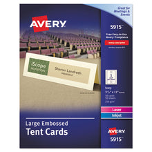 Load image into Gallery viewer, Large Embossed Tent Card, Ivory, 3 1-2 X 11, 1 Card-sheet, 50-box
