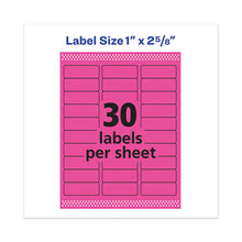 Load image into Gallery viewer, High-visibility Permanent Laser Id Labels, 1 X 2 5-8, Neon Magenta, 750-pack
