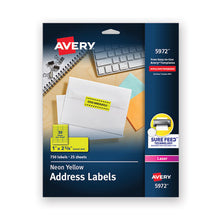 Load image into Gallery viewer, High-visibility Permanent Laser Id Labels, 1 X 2 5-8, Neon Yellow, 750-pack
