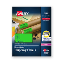 Load image into Gallery viewer, High-visibility Permanent Laser Id Labels, 2 X 4, Neon Green, 1000-box
