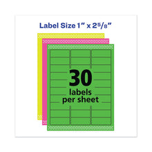 Load image into Gallery viewer, High-visibility Permanent Laser Id Labels, 1 X 2 5-8, Asst. Neon, 450-pack
