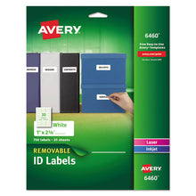 Load image into Gallery viewer, Removable Multi-use Labels, Inkjet-laser Printers, 1 X 2.63, White, 30-sheet, 25 Sheets-pack
