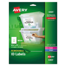 Load image into Gallery viewer, Removable Multi-use Labels, Inkjet-laser Printers, 8.5 X 11, White, 25-pack
