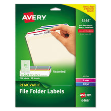 Load image into Gallery viewer, Removable File Folder Labels With Sure Feed Technology, 0.66 X 3.44, White, 30-sheet, 25 Sheets-pack
