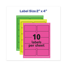 Load image into Gallery viewer, High-vis Removable Laser-inkjet Id Labels, 2 X 4, Asst. Neon, 120-pack
