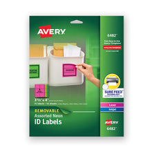 Load image into Gallery viewer, High-vis Removable Laser-inkjet Id Labels W- Sure Feed, 3 1-3 X 4, Neon, 72-pk
