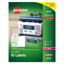 Load image into Gallery viewer, Durable Permanent Id Labels With Trueblock Technology, Laser Printers, 2 X 2.63, White, 15-sheet, 50 Sheets-pack
