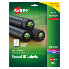 Load image into Gallery viewer, Round Print-to-the Edge Labels With Surefeed And Easypeel, 1.67&quot; Dia, Glossy Clear, 500-pk
