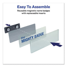 Load image into Gallery viewer, The Mighty Badge Name Badge Holder Kit, Horizontal, 3 X 1, Inkjet, Silver, 4 Holders-32 Inserts
