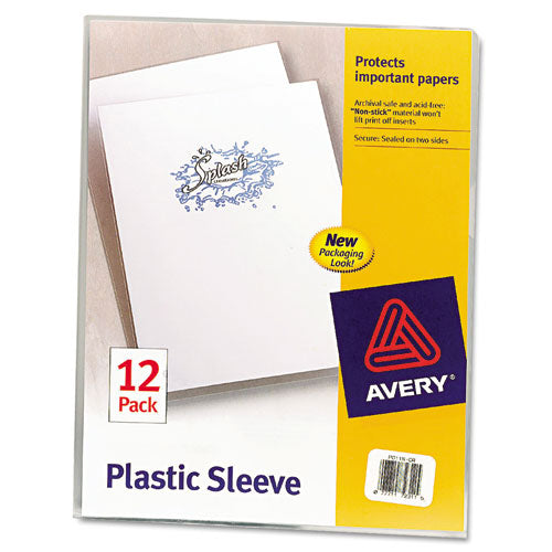 Clear Plastic Sleeves, Letter Size, Clear, 12-pack